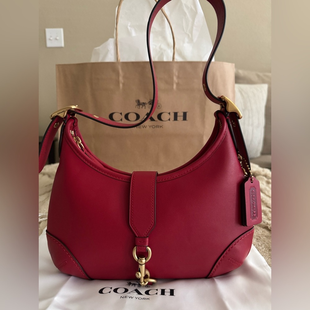 Coach Limited Re-edition Hamptons Hobo Red Leather  Bag